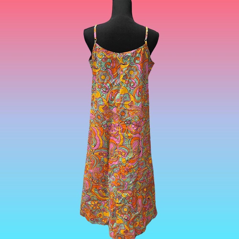 NWOT - NEVER FULLY DRESSED NFD MAXI TANK DRESS GROOVY PSYCHEDELIC PATTERN - Picture 3 of 14